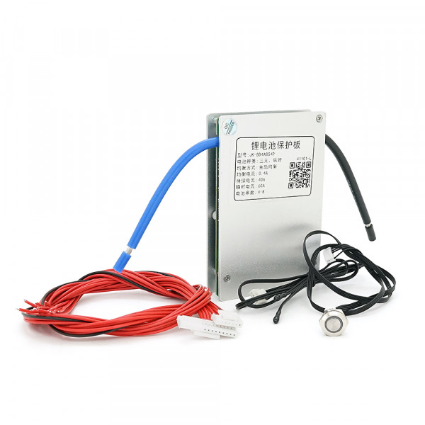BMS плата JK-BD4A8S4P Li-Ion/LiFePo4/LTO 4S-8S, 40A, RS485, 2.8mΩ, Bluetooth, Ballance 0.4A + кнопка