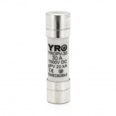 Плавкий запобіжник YROPV-30, 30A, 1000Vdc, 10×38mm, постійна напруга, 10 штук в упаковці, ціна за 1 штуку
