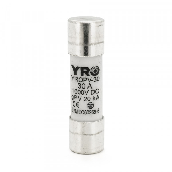 Плавкий запобіжник YROPV-30, 30A, 1000Vdc, 10×38mm, постійна напруга, 10 штук в упаковці, ціна за 1 штуку