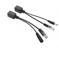POE інжектор пасивний (пара) 802.3at (30Вт) з портами Ethernet 10/100Mbps, black, OEM Q50