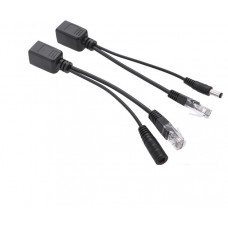 POE інжектор пасивний (пара) 802.3at (30Вт) з портами Ethernet 10/100Mbps, black, OEM Q50