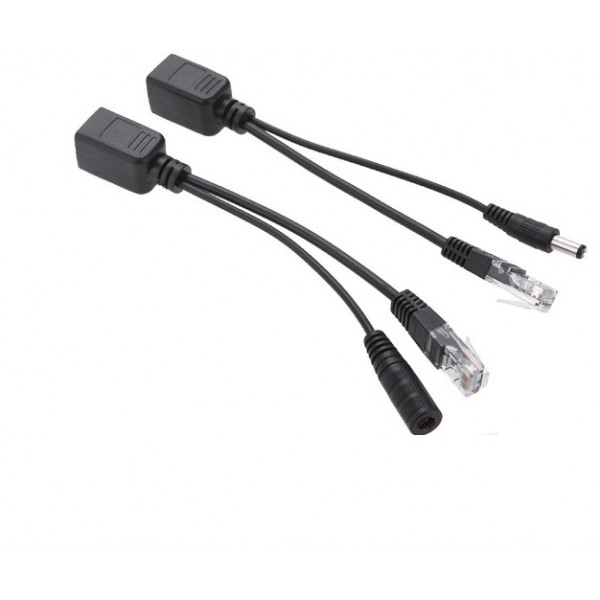 POE інжектор пасивний (пара) 802.3at (30Вт) з портами Ethernet 10/100Mbps, black, OEM Q50