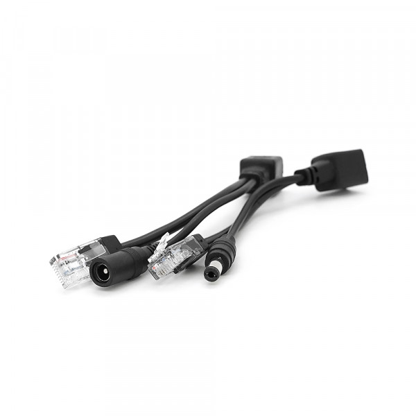 POE інжектор пасивний (пара) 802.3at (30Вт) з портами Ethernet 10/100Mbps, black, OEM Q50