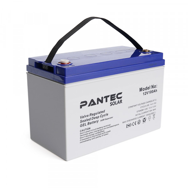 Акумуляторна батарея PANTEC  100-12 GEL 12V 100 Ah (330 x 173 x 218), 30.4 kg Grey Q1/48