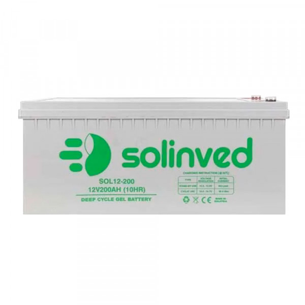 Акумуляторна батарея SOLINVED 200-12 GEL 12V 200 Ah (522 x 240 x 224), 60.3 kg Grey Q1/48