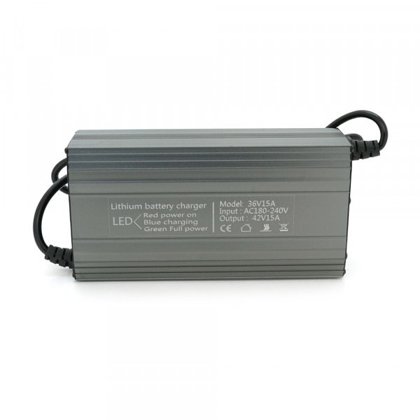 Зарядний пристрій для акумуляторів Li-Ion 36V(42V),10S,10-15A, штекер Triangle plug (T-tipe/C13/IEC). 185x88x60mm