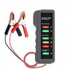 Тестер для акумуляторних батарей BM-310 + крокодили, 12V, LED