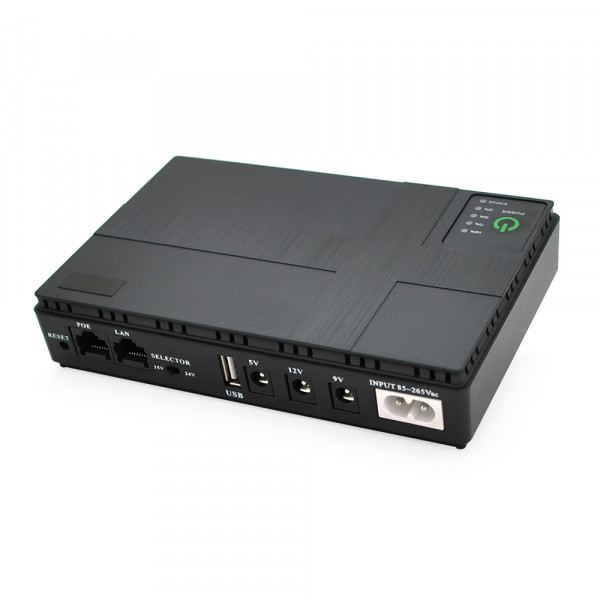 UPS-18W для роутерів/комутаторів/PON/POE-430, 5//9/12V, 1/2A, Li-ion 8800MAh, Black, BOX
