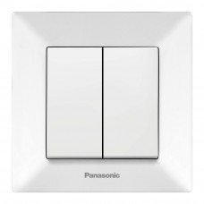 Вимикач Panasonic Arkedia Slim двоклавішний, білий