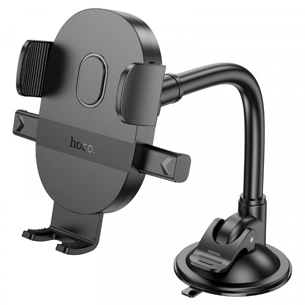 Автоутримувач HOCO H20, кріплення на скло, затискач 55-85мм, Black, Box
