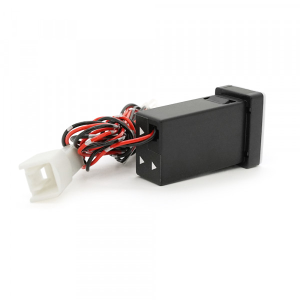 АЗУ врізне 130W-D01T03-С, PD+QC, Type-C: 100W, USB: 30W, LED підсвічування, комплект дротів з роз'ємами, 33x22х58mm, Black