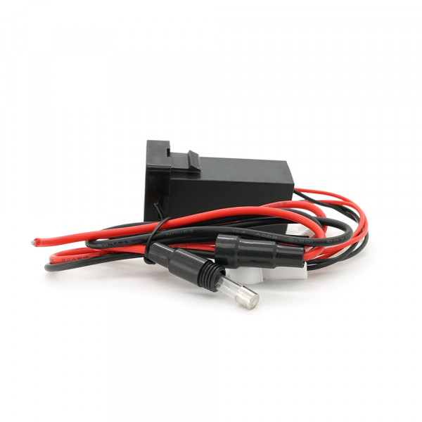 АЗУ врізне 38W-L01T03-S, PD+QC, Type-C: 20W, USB: 18W, комплект дротів під паяння, 33x22х58mm, Black