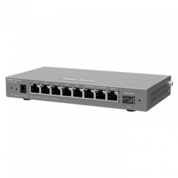 9-портовий гігабітний керований роутер Ruijie Reyee RG-EG209GS, LAN: 7×1000Base-T, 1×1GBase-X SFP, 1x1000WAN Base-T, 202 x 28 x 108 мм