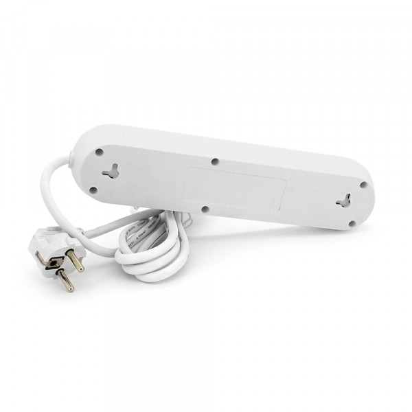 Мережевий фільтр F03U, 3 розетки EU + 3 USB, 1.5 м, перетин 3х0, 75мм, 2500W, White, Bag