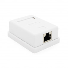 Розетка RITAR FTP 8P8C RJ45 1 порт Cat-6,  накладна біла Q500