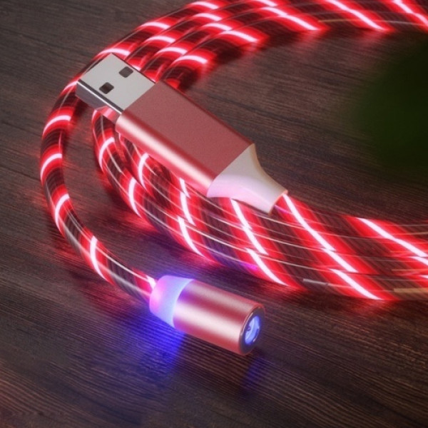 Магнітний кабель світиться USB 2.0 / Micro, 1m, 2А, GREEN, OEM