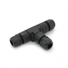 Кабельний T-розгалужувач EW-P20T-3P, під кабель 5-9 мм, 16A, 450V, Black