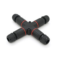 Кабельний T-розгалужувач EW-P20T-3P, під кабель 5-9 мм, 16A, 450V, Black