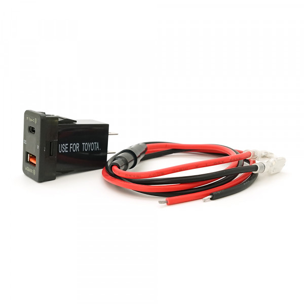 АЗУ FPUV-G, PD+QC3.0, Type-C: 30W, 5V-3A/9V-3A/12V-2.5A, USB: 18W, 5V-3.4A/9V-2A/12V-1.5A, 33x23mm, LED Green, Black