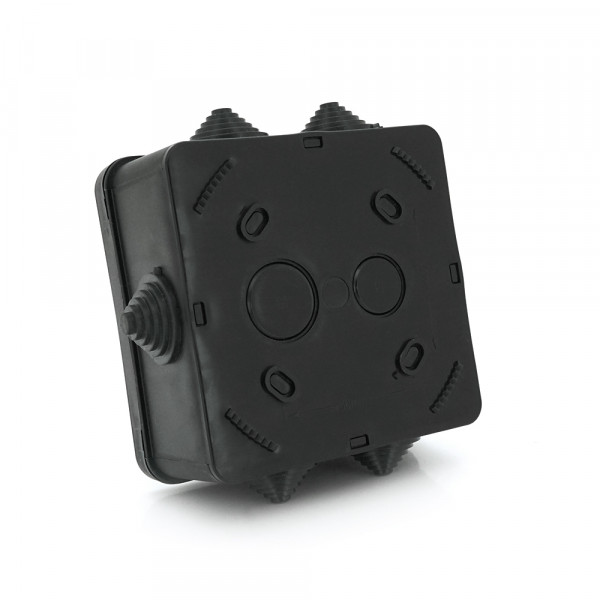 Коробка розподільна зовнішня PIPO Р30 110х110х60мм; IP55; пластик; (РР) 6 гермівводу; чорна; Q50