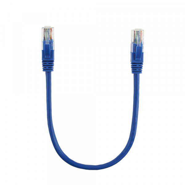 Патч-корд литий RITAR, UTP, RJ45, Cat.5e, 0,3m, синій, Cu (мідь)