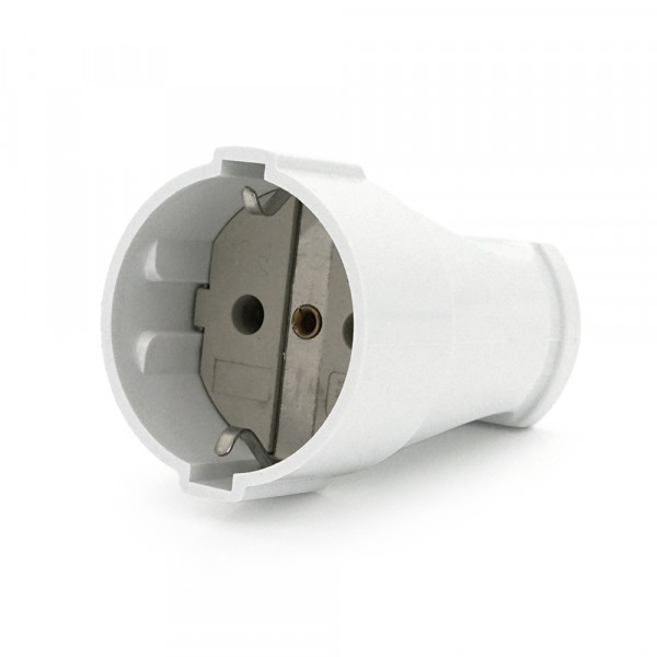 Штепсельний роз'єм з заземленням 16A 250V A102, White, Q15