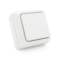 Вимикач одинарний зовнішнього монтажу, White, Q10