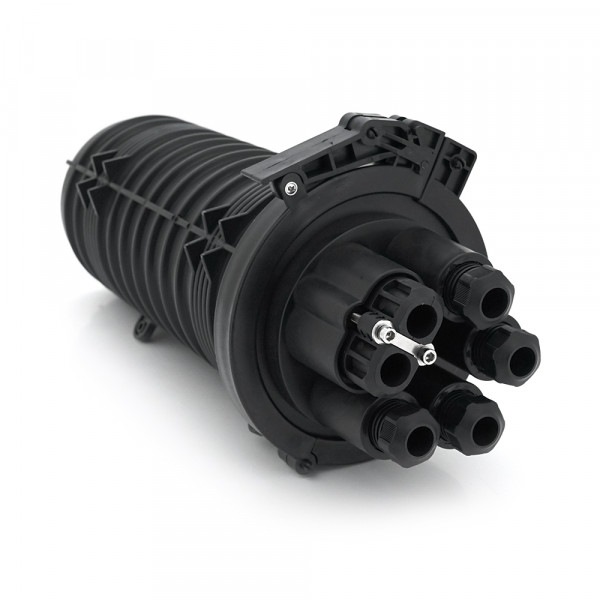 Муфта оптична Merlion ML-OP-F106M-96C, герметична, 6 вводів, до 4-х касет, до 96 зварок, матеріал PP