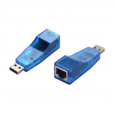 Контролер USB 2.0 to Ethernet - Мережевий адаптер 10/100Mbps, Blue, BOX