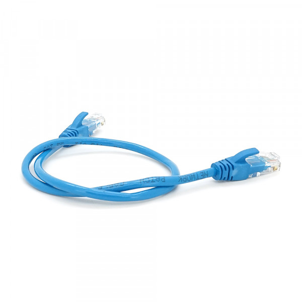 Патч-корд литий RITAR, CCA, UTP, RJ45, Cat.5e, 0,5m, синій Q2000