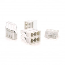 Самозатискна 3-провідна клема WAGO К773-203, 3-pin, прозоро-сіра, упаковка 50 шт, ціна за упаковку