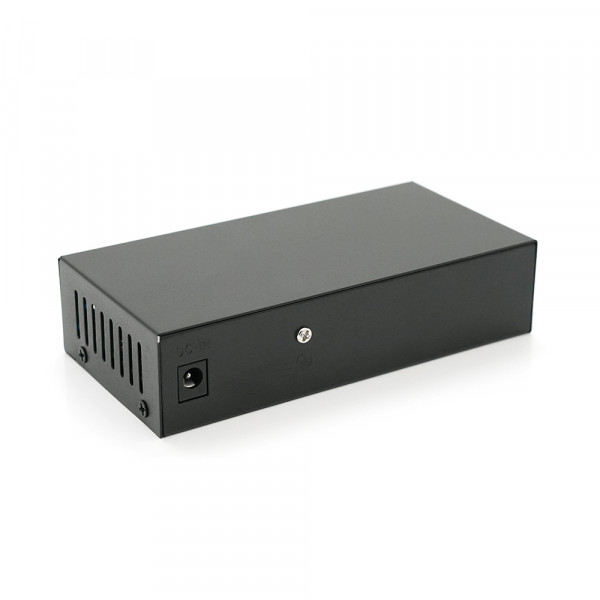 Комутатор POE 48V з 4 портами POE 100Мбіт + 2 порт Ethernet (UP-Link) 100Мбіт, корпус - метал, Black, БП у комплекті, Q18