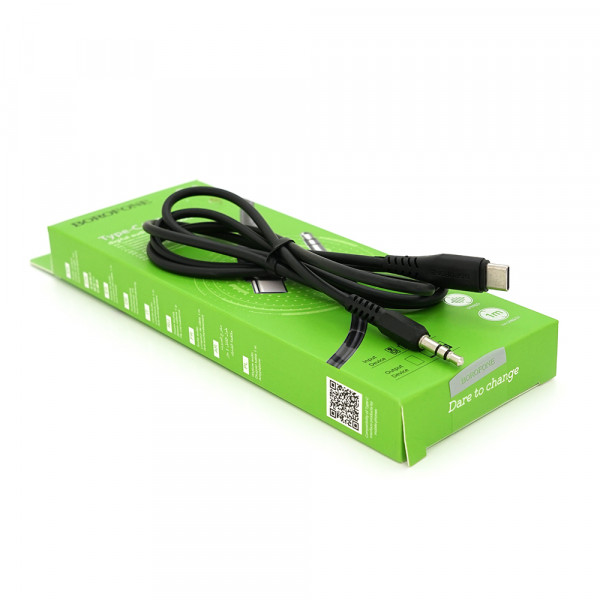 Кабель Borofone BL8 Jack 3.5mm(M) =>Type-C(M), 1м, Black, Box
