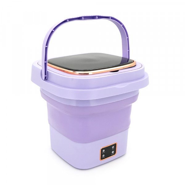 Пральна машина H576 MINI P, складана, 9л, 12В, 25Вт, 1.2кг, LED-індикатор, електронне управління, 29,5*29,5(14.5)мм, пластик, фіолетовий