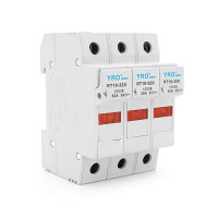 Корпус під плавкий запобіжник YRO RT18-32/3P, 32A, 500/690V, зі світловим індикатором, DIN, під запобіжник 10*38mm,контакти мідь  78*52.8mm