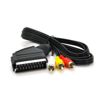 Кабель Merlion  SCART (тато) -3RCA (тато), 1,2m, Q200