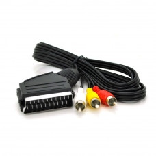 Кабель Merlion  SCART (тато) -3RCA (тато), 1,2m, Q200