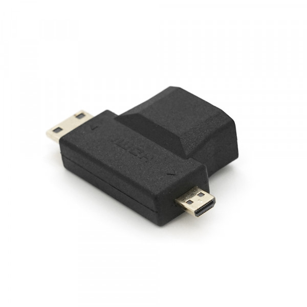 Перехідник mini HDMI (тато) -micro HDMI (тато) -HDMI (мама)