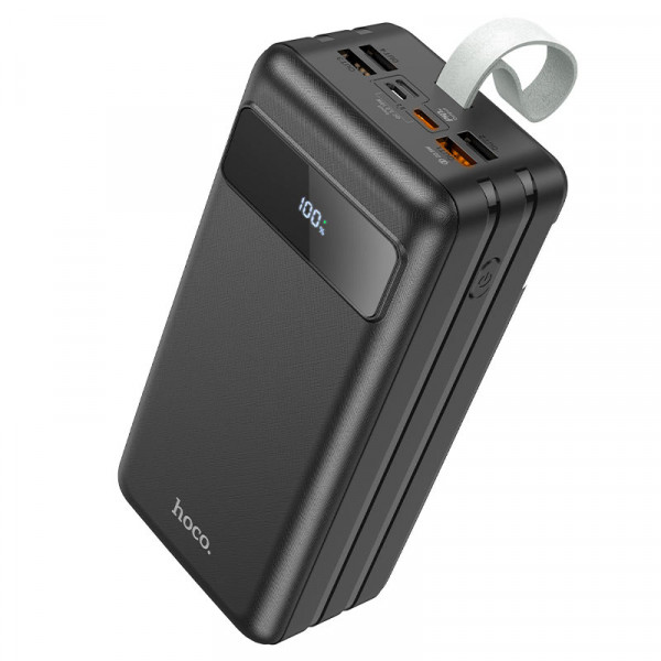 Power Bank HOCO J86B 60000mAh, 4USB+2Type-C+Lighting+micro, 22.5W+PD20W, ліхтарик, Black, 1.33kg