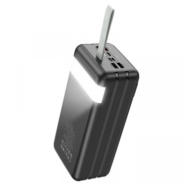 Power Bank HOCO J86B 60000mAh, 4USB+2Type-C+Lighting+micro, 22.5W+PD20W, ліхтарик, Black, 1.33kg