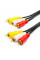 Кабель Audio-Video 3хRCA (тато) => 3хRCA (тато), GOLD connector, CU, круглий, Black, 3,0 м, (Пакет) Q300
