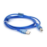 Кабель USB 2.0 AM / BM, 1.5m, 2 ферита, прозорий