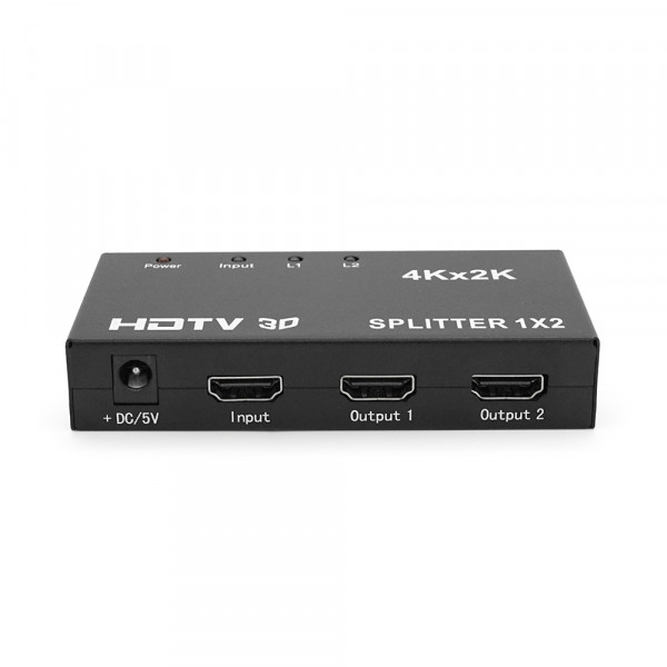 Активний HDMI сплітер 1=>2 порти, 2К/4К, DC5V/1A Q50