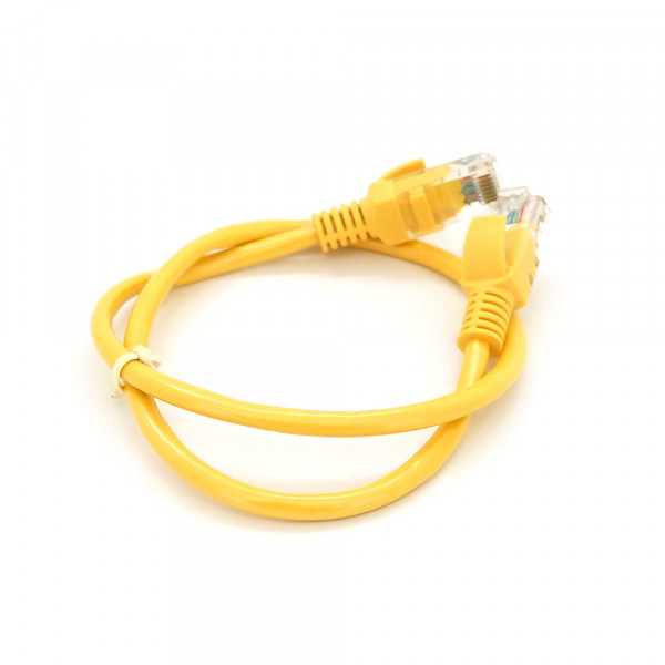 Патч-корд литий RITAR, UTP, RJ45, Cat.5e, 0.5m, жовтий, Cu (мідь)