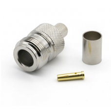 Роз'єм N Type Female під обтиск на кабель RG6/RG5/LMR-300/RG304/5D-FB/РК-75 ціна за 1 шт