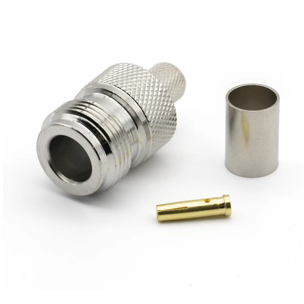 Роз'єм N Type Female під обтиск на кабель RG6/RG5/LMR-300/RG304/5D-FB/РК-75 ціна за 1 шт
