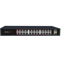 Комутатор Merlion MG1024S 24 портів RJ45 Ethernet + 2 SFP 10/100/1000 Мбіт/сек. метал AC220V.