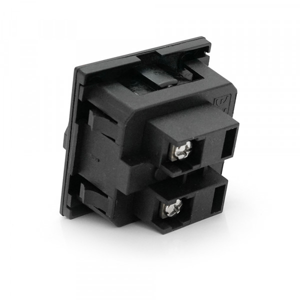 Розетка врізна з заземленням E-08, Input: AC 100-250V 16A, Black