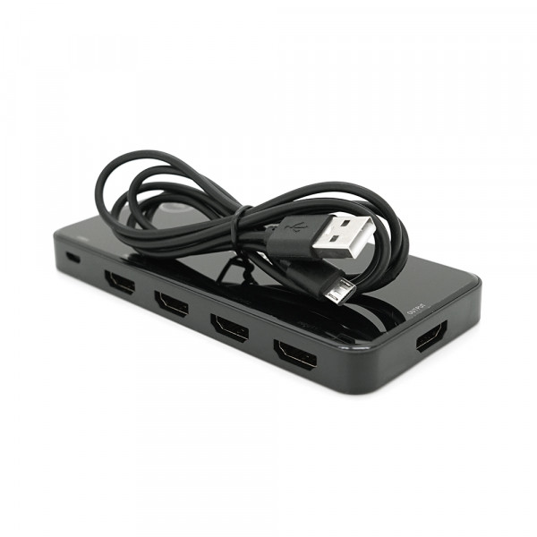 HDMI свіч VEGGIEG V-HD05 4k x 2k, 5 x 1 портів, з USB-кабелем і пультом дистанційного керування, Black, Blister
