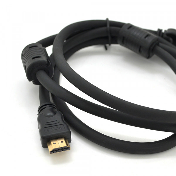 Кабель Ritar PL-HD348 HDMI-HDMI Ultra HD 4K,1080P, 1.0m, v1,4, OD-7.3mm, з фільтром, круглий Black, коннектор Gold, Пакет, Q200